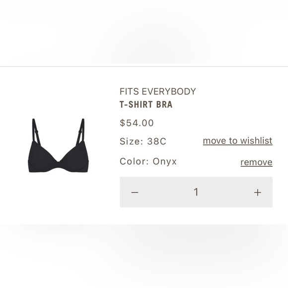 Skims fits everybody t-shirt bra - onyx/black, 38C - Picture 2 of 2